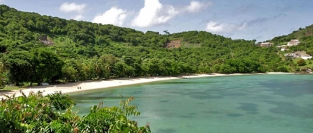 La plage du Morne-Rouge ou se trouve l'hôtel 