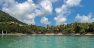 Hotel vom Meer aus gesehen