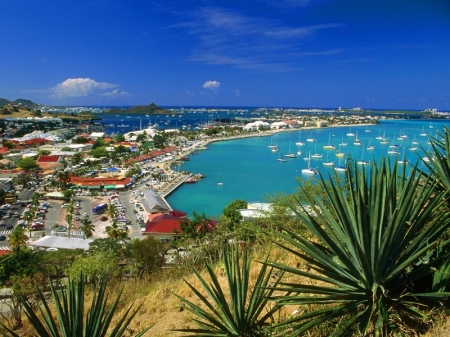 Baie de Marigot, la capitale de la partie française de St. Martin